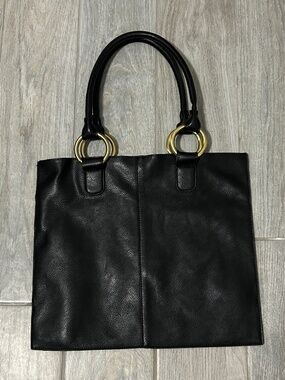 NWOT! Women's Black Leather Purse/Tote